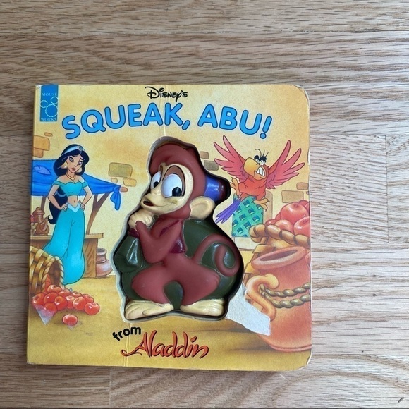 Vintage Disney Squeak Abu Aladdin Board Book Kids - Picture 2 of 5